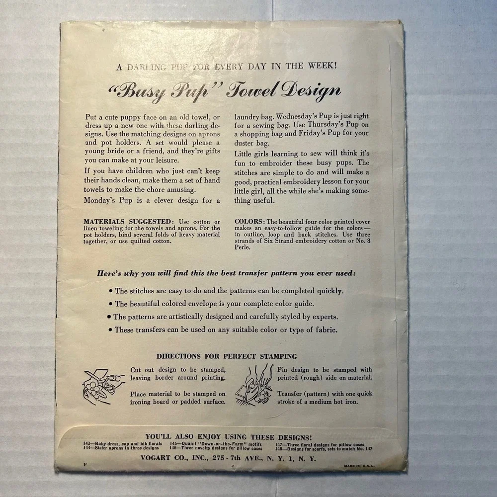 Vogart Vintage Hot Iron‎ Transfers #104 